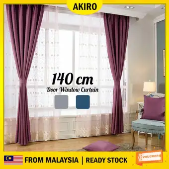 Akiro Malaysia 2 Panel X140cm Door Window Curtain Blackout Home