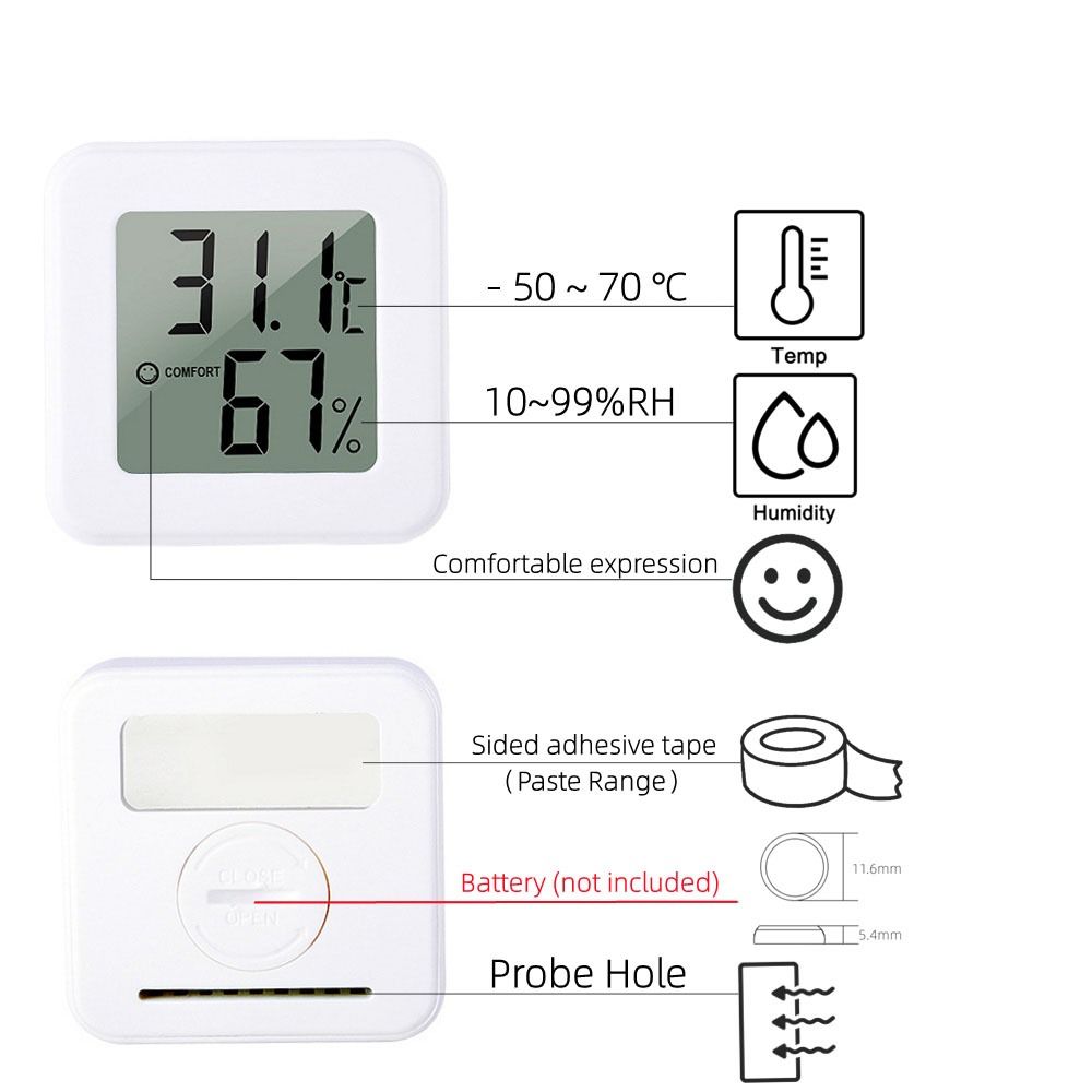 ZG285 Indoor Mini Temperature Regulator Electronic Thermometer Thermometer Hygrometer Thermometer Hygrometer Digital Thermometer Room Hygrometer Wireless Humidity Meter Sensor