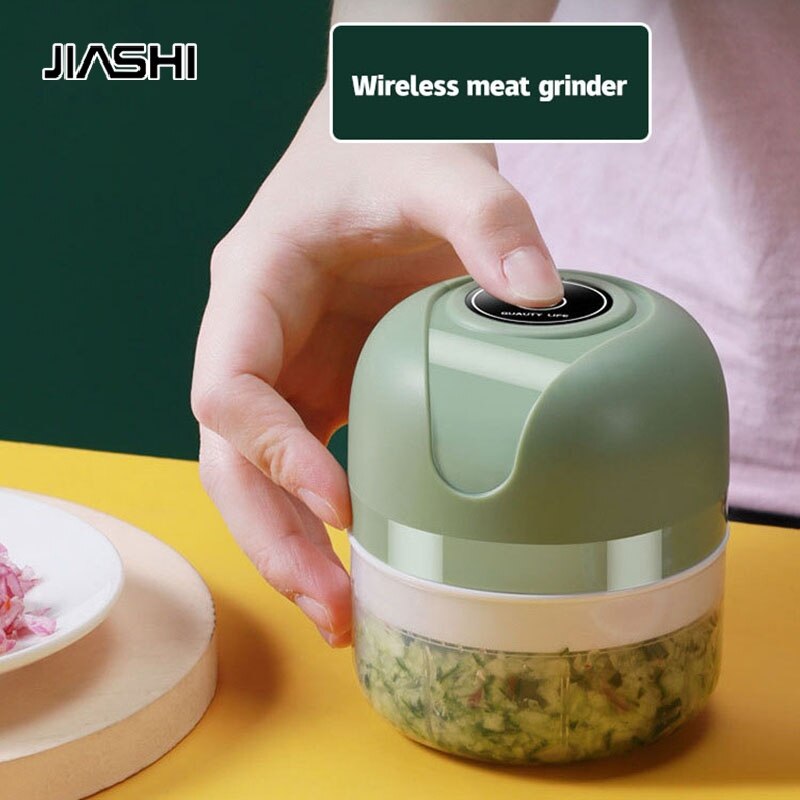JIASHI Electric garlic masher Garlic machine Quickly mash auxiliary materials Mini meat grinder USB charging