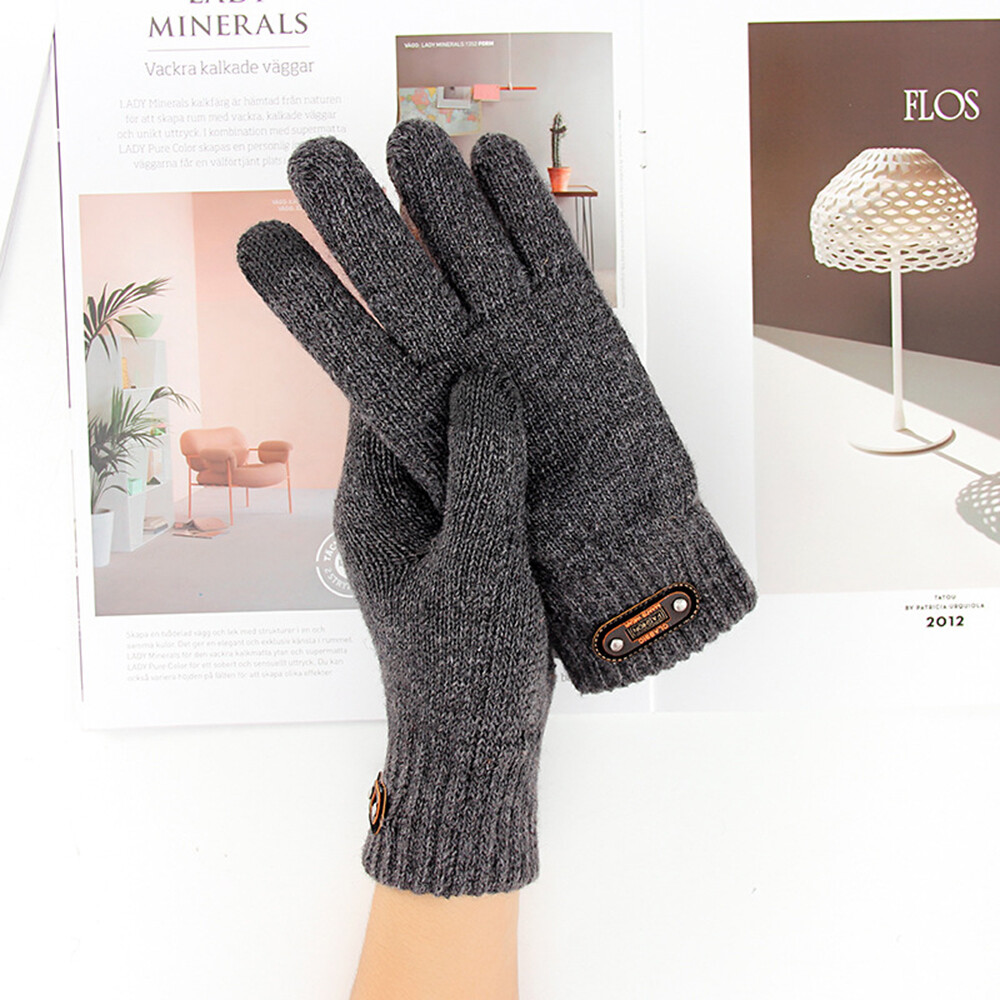 Wool Mitten Color Solid Screen High Quality Knitted Autumn Winter