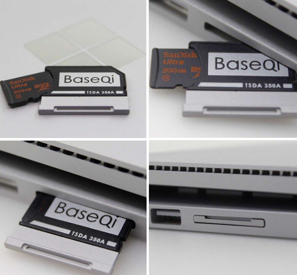 Baseqi cho cuốn sách Microsoft Surface 1/2/3 13.5inch Đầu đọc thẻ 350A minidrive MicroSD Bộ chuyển đổi