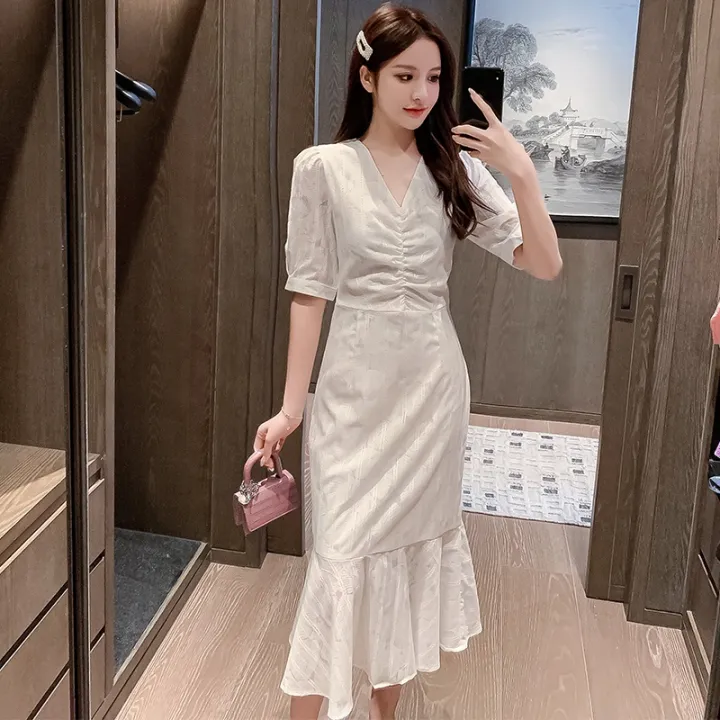 white midi maxi dress