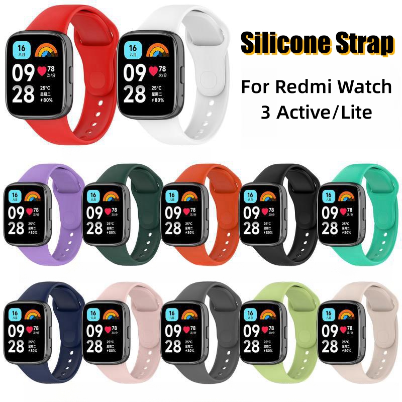 Dây đeo thay thế Silicone cho Redmi Xem 3 hoạt động/Lite Dây đồng hồ cho Redmi Xem 3 hoạt động thông minh phụ kiện