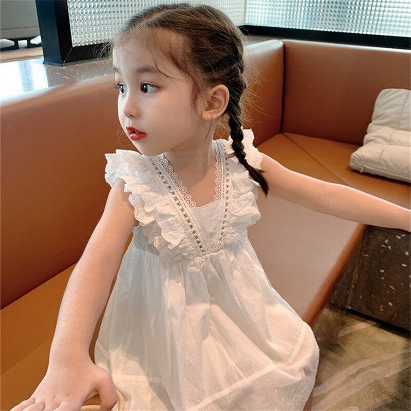 Esspreso Girls camisole skirt summer dress kid yarn dress kids princess dress baby summer dress skirt