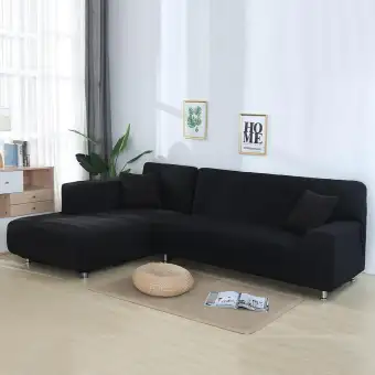 Sealavender Hot Sale 3 Seater L Shape Stretch Elastic Fabric Sofa