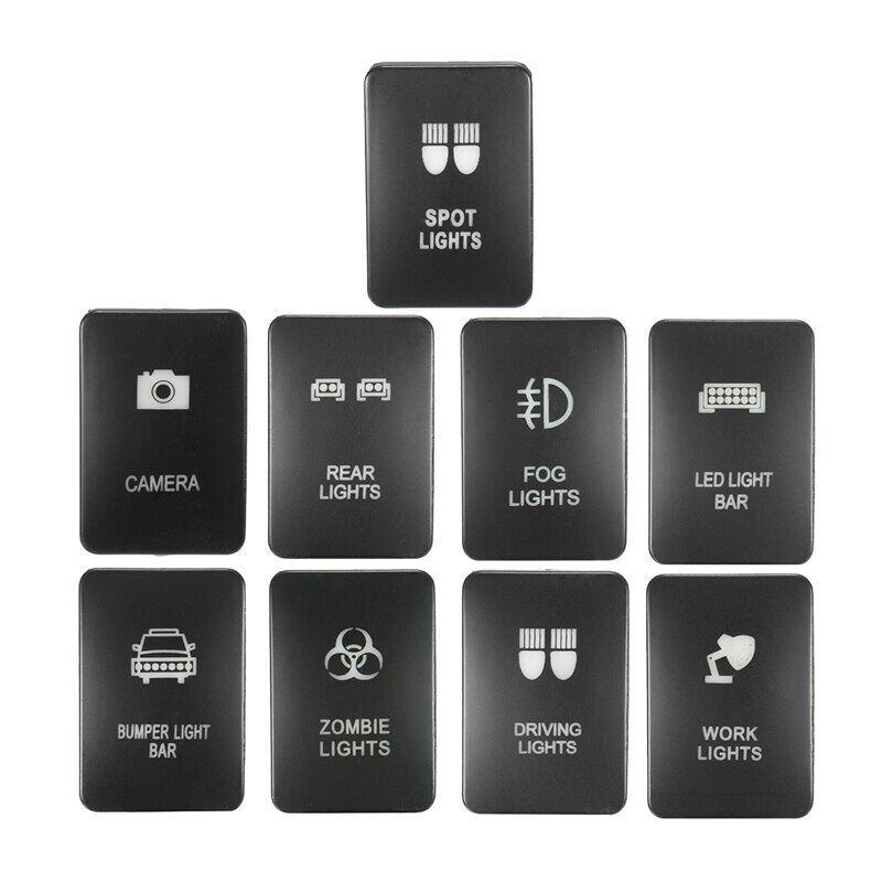 12V LED Car Light Switch Car Dashboard Button Connector LED Illuminated