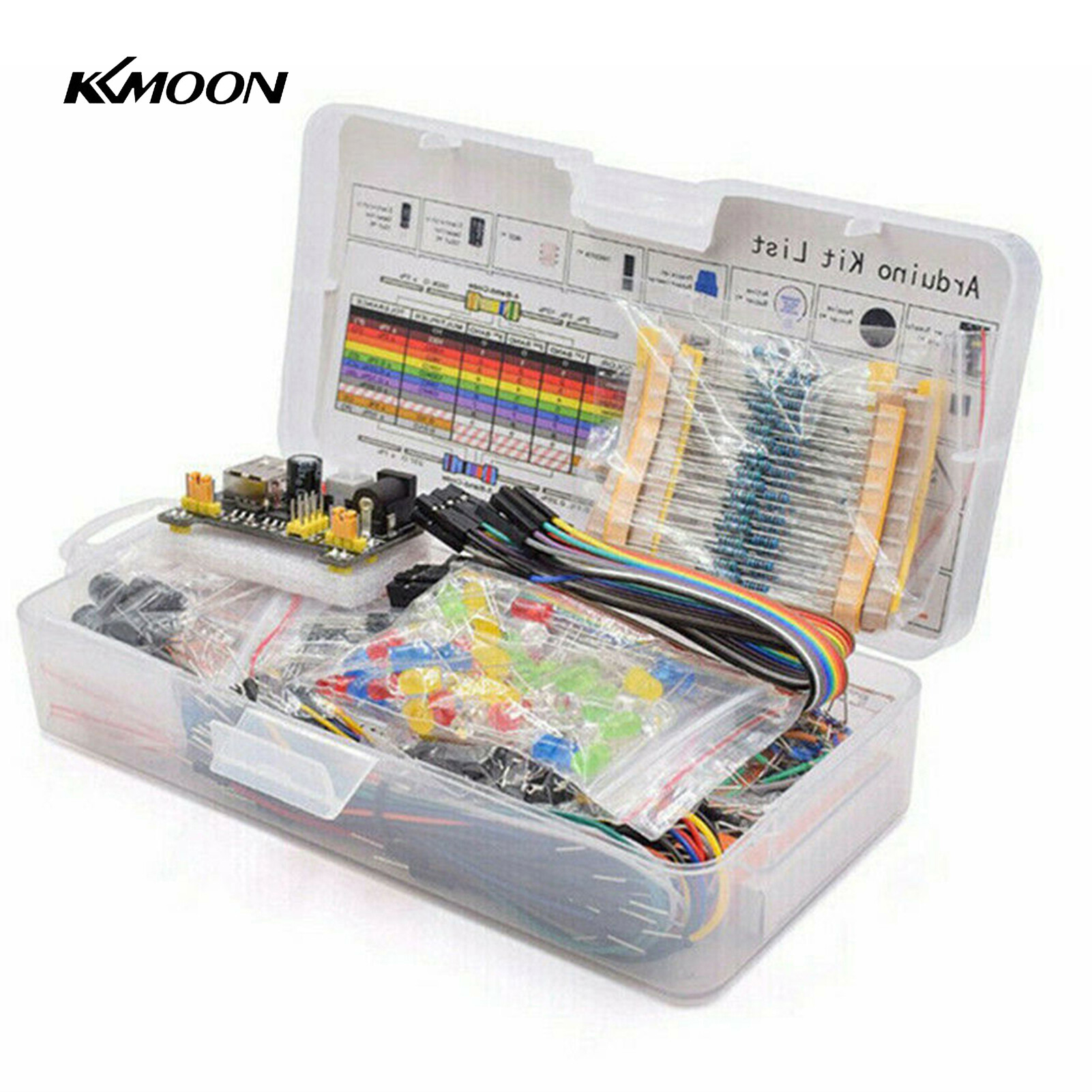 KKmoon Electronic Components Kit 830 Connect Points Breadboard Cable Resistor Applicable For UNO R3