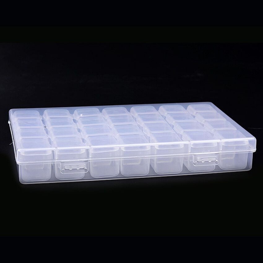 Transparent Storage Box Grid Jewelry Box Plastic Storage Box Nail Art Tip Case Medicine Storage Box Earring Box