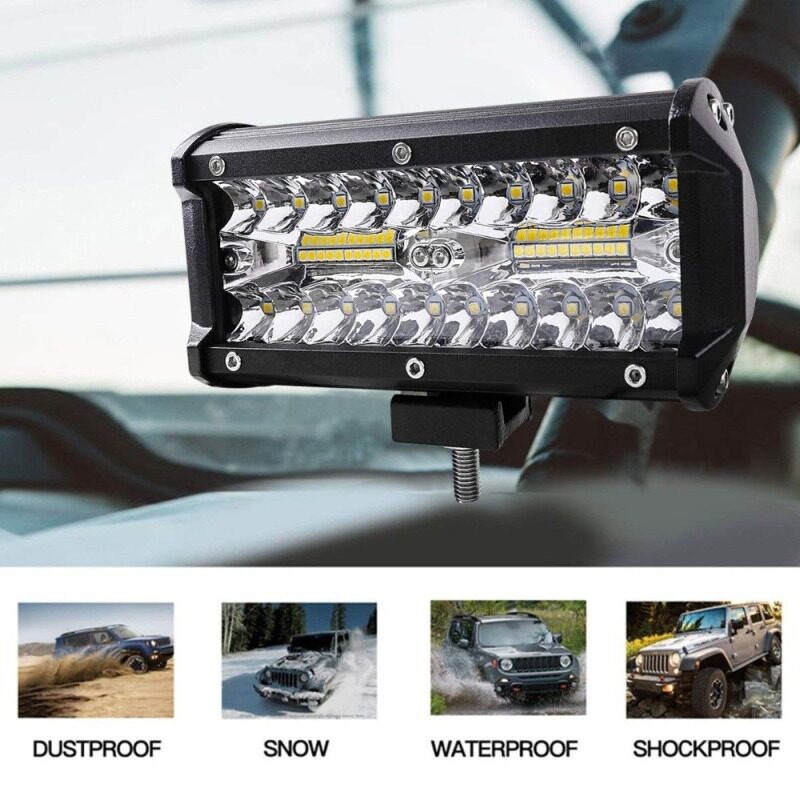 Thanh Đèn Led Kết Hợp 7 Inch 120W Thanh Đèn Pha Chiếu Điểm 4X4 Đèn Pha LED 4WD Barra 12V 24V Cho Xe Hơi Thuyền SUV ATV ILight.