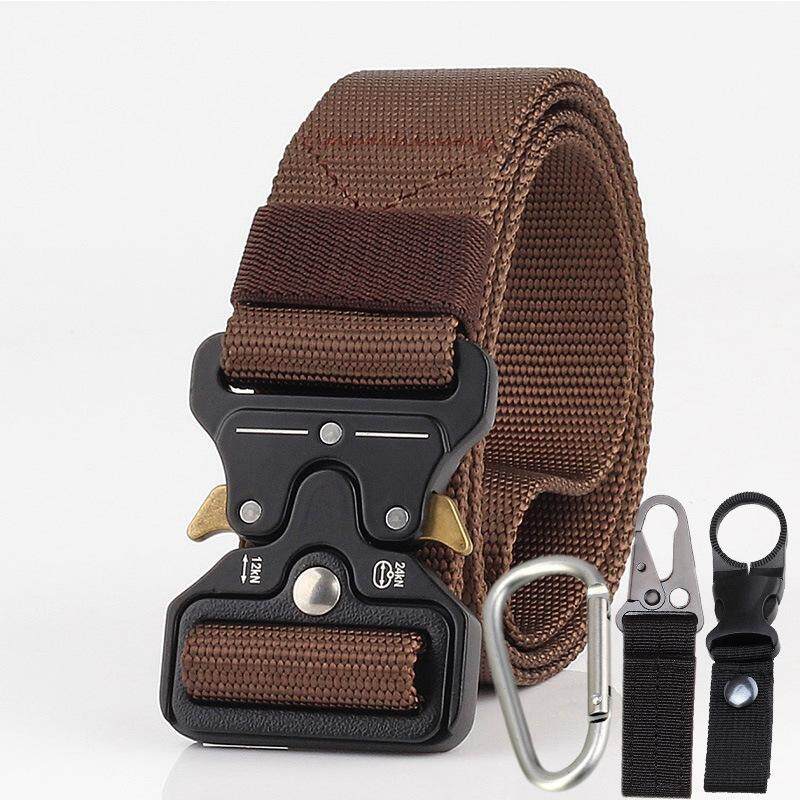 Tactical Belt Heavy Duty Webbing Nylon Belts with Cobra Metal Buckle