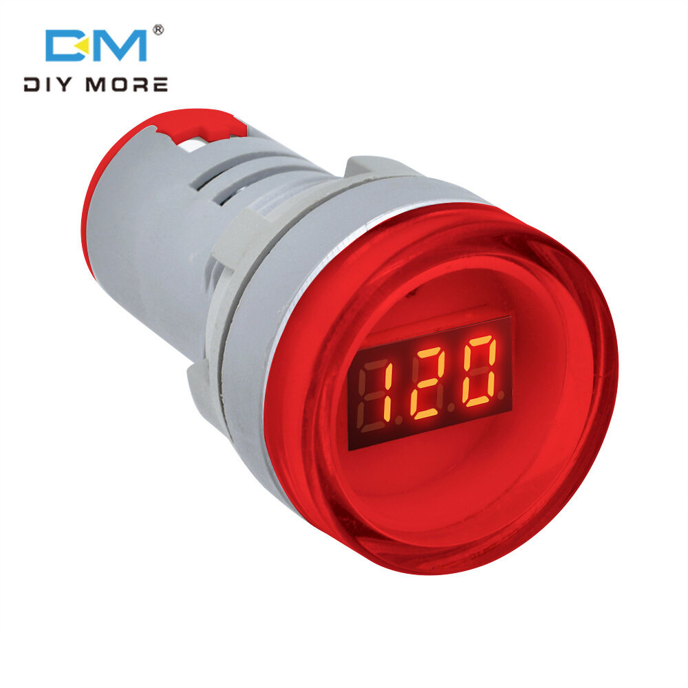 Diymore 22mm ad16 ad16-22dsv type ac60-500v mini voltage meter led digital display ac voltmeter indicator light/pilot lamp