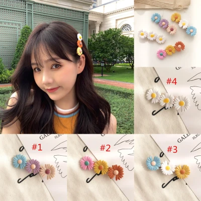 【PrettySet】Jepit rambut Korean Daisy Hair Clip Kids Sweet Flower Hair Clips Girls Hair Accessories S81