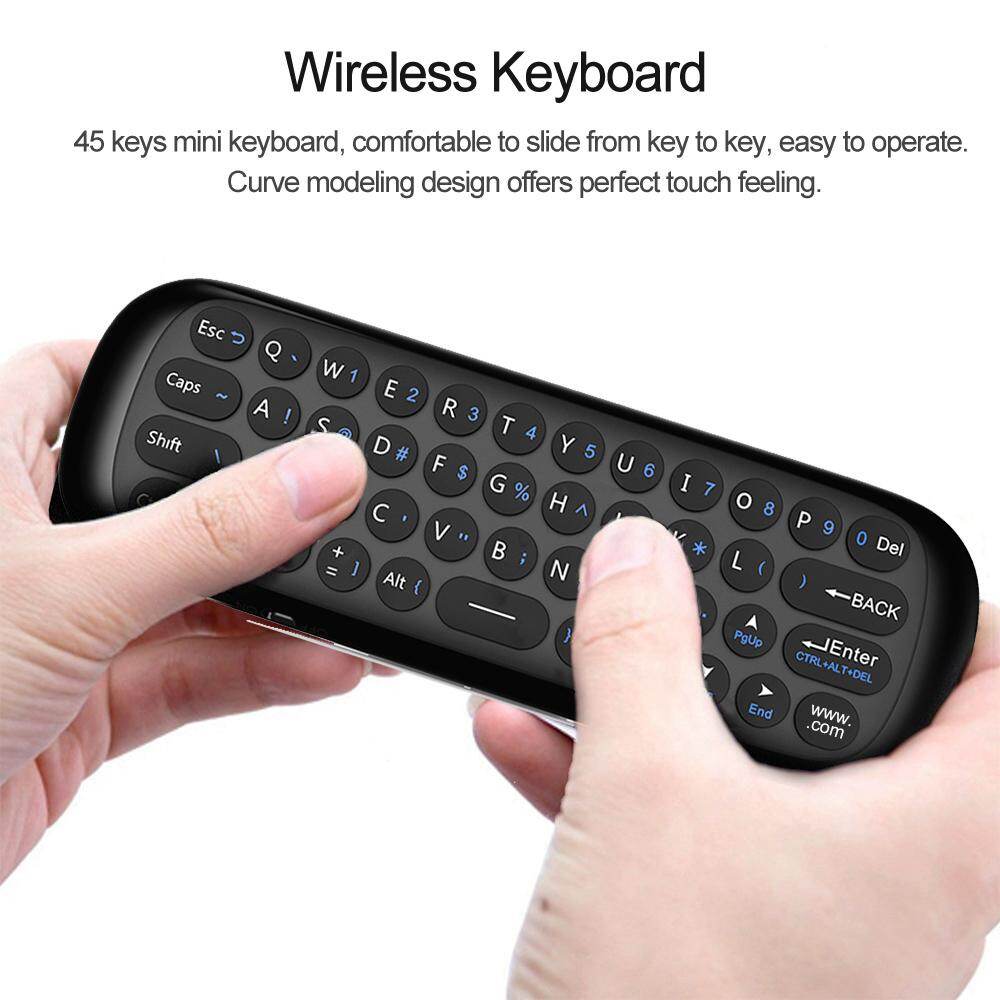 Docooler Wechip W1 2.4G Air Mouse Wireless Keyboard Remote Control Infrared Remote Learning 6-Axis Motion Sense w/ USB Receiver for Smart Android  BOX Laptop PC