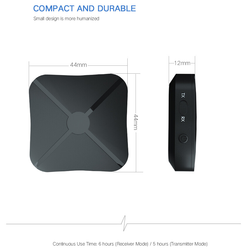 Bluetooth Audio Transmitter Receiver Wireless 2 In 1 A2DP AVRCP 3.5mm Hands-free Stereo Audio Adapter Dongle For Car Home DVD PC Speaker Headphone MP3 MP4