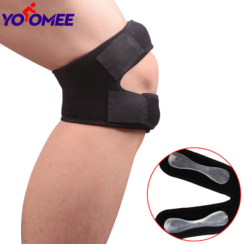 Yoomee 1 Pcs Knee Support Band Double Tibia Knee Joint Band Adjusttable Knee Joint Pain Relief, Sports Injury Recovery Support