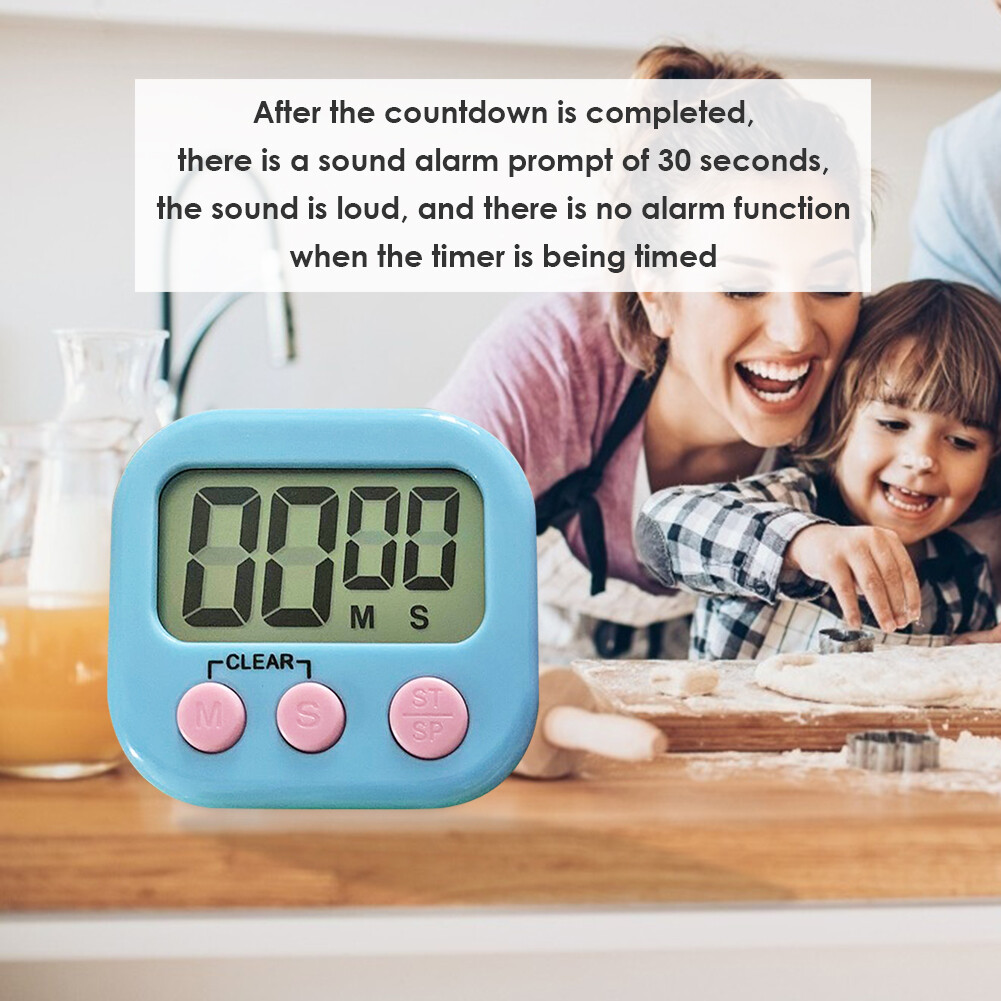 [Chinatera] Cute Mini LCD Electronic Digital Display Screen Timer Magnetic Kitchen Cooking Table Countdown Alarm Clock Stopwatch with Stand
