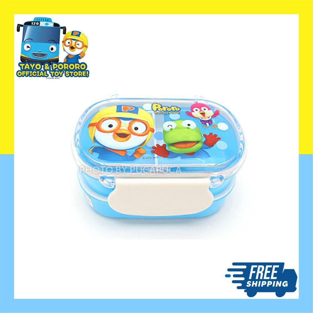 Pororo 2-Tiered Sealed Lunch Box in Blue/Pink, Kids Children Portable ...