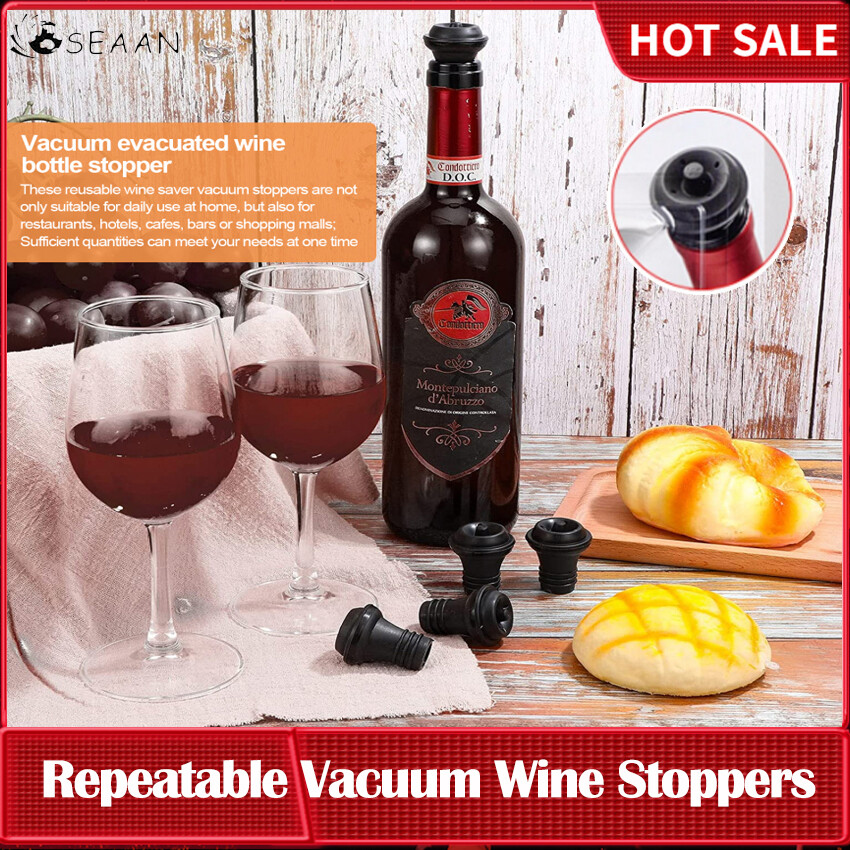 Wine Stopper Resealable Wine Pump Vacuum Stoppers Vacuum Wine Stopper Silicone Wine Saver Vacuum Stoppers Practical Wine Saver Stoppers For Kitchen Supplies Wine Bottle Tools