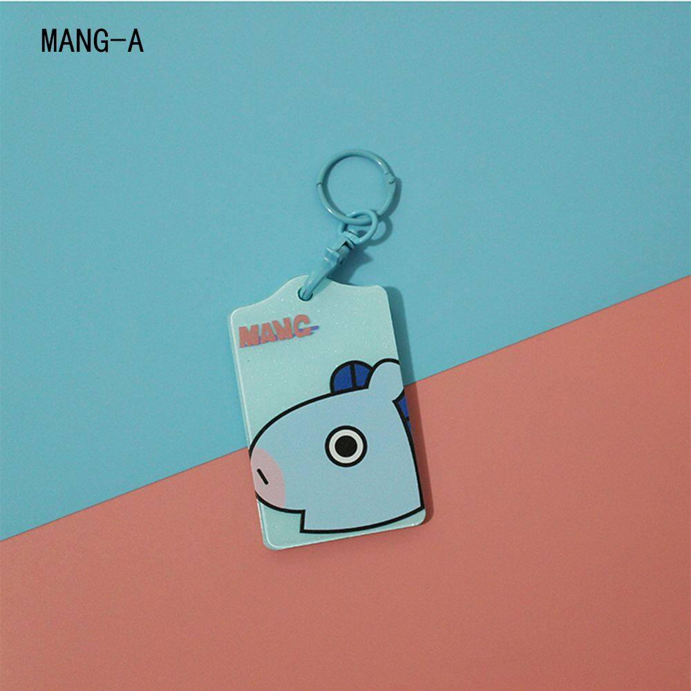 1 x BTS Card Holder KPOP BTS BT21 Acrylic Card Holder Strap ID Card