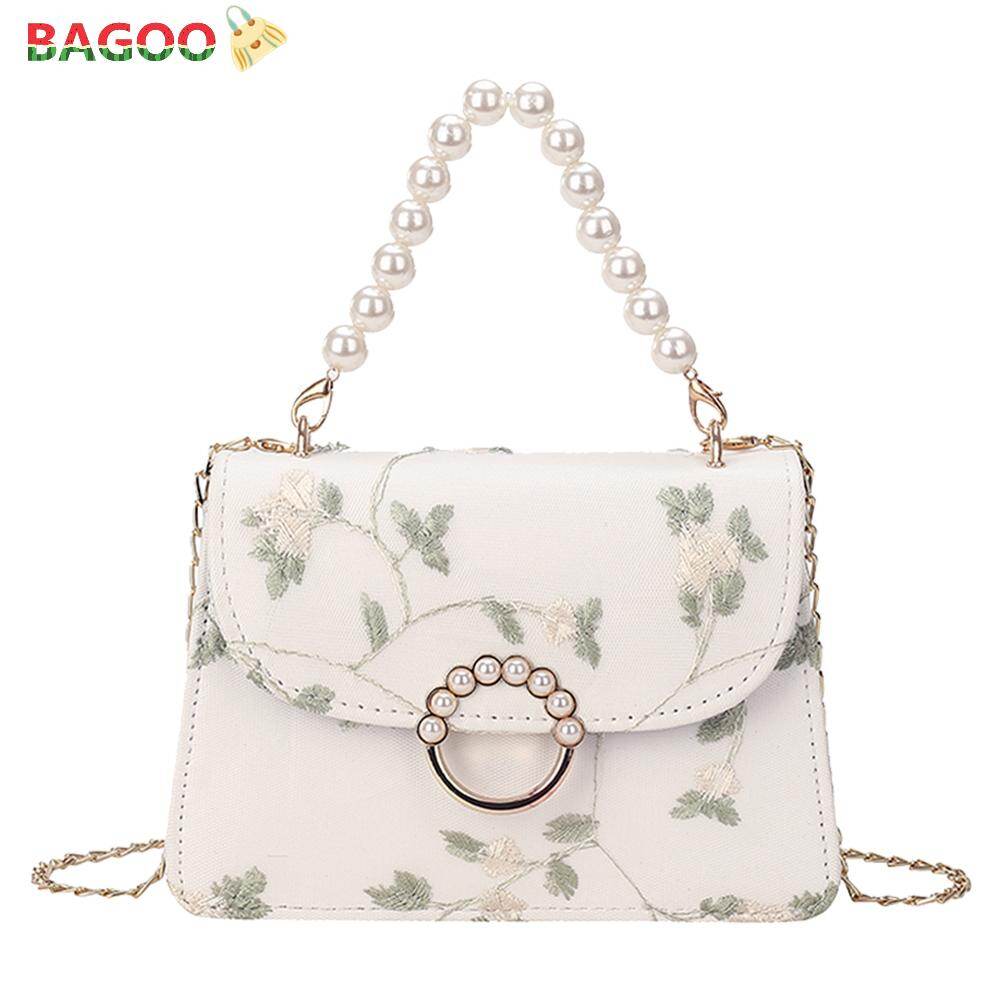 Women Flower Lace Embroidery Shoulder Bag Fashion Ladies PU Leather Handbag for Leisure