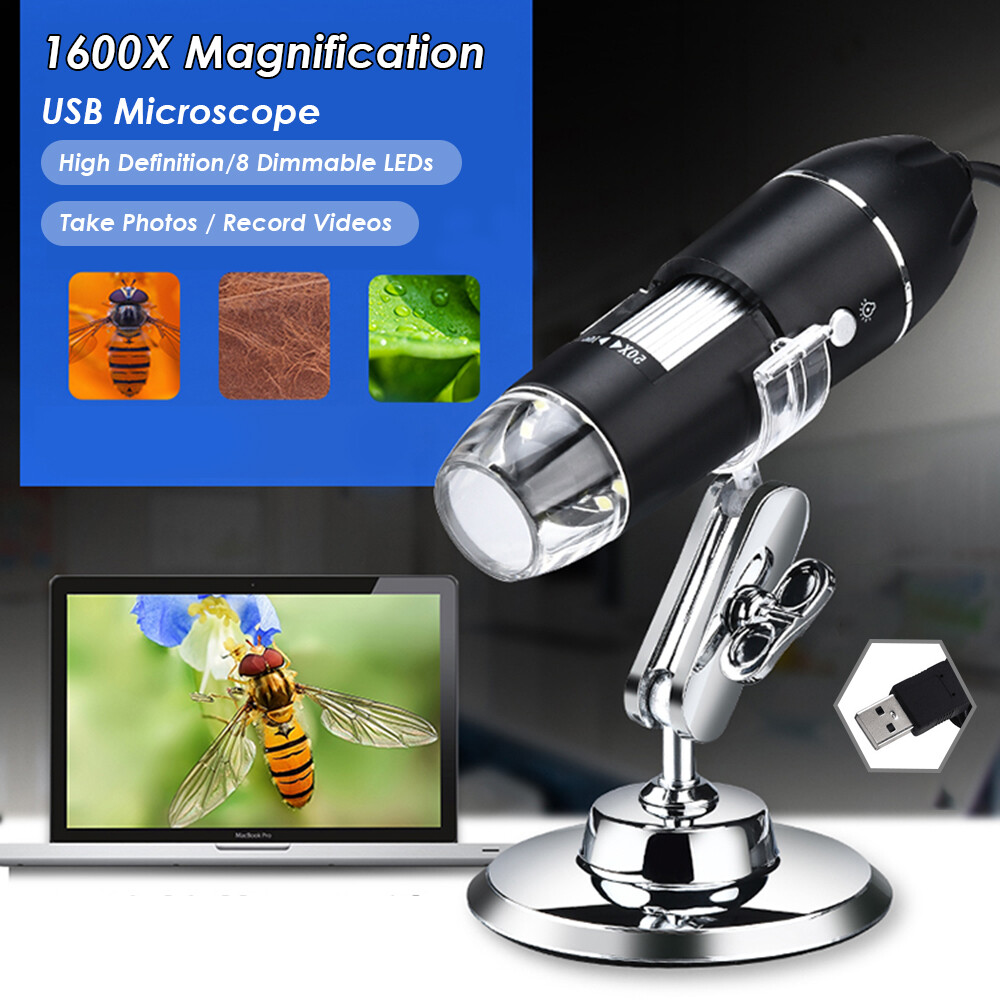 Smart Sensor Kính Hiển Vi Kỹ Thuật Số USB Camera Phóng Đại 500X/1000X/1600X 8 Đèn LED Có Chân Đế Tương Thích Với Android Windows/ XP Win 7 8 10 Vista Linux Mac Kính Lúp Kiểm Tra Cầm Tay Di Động