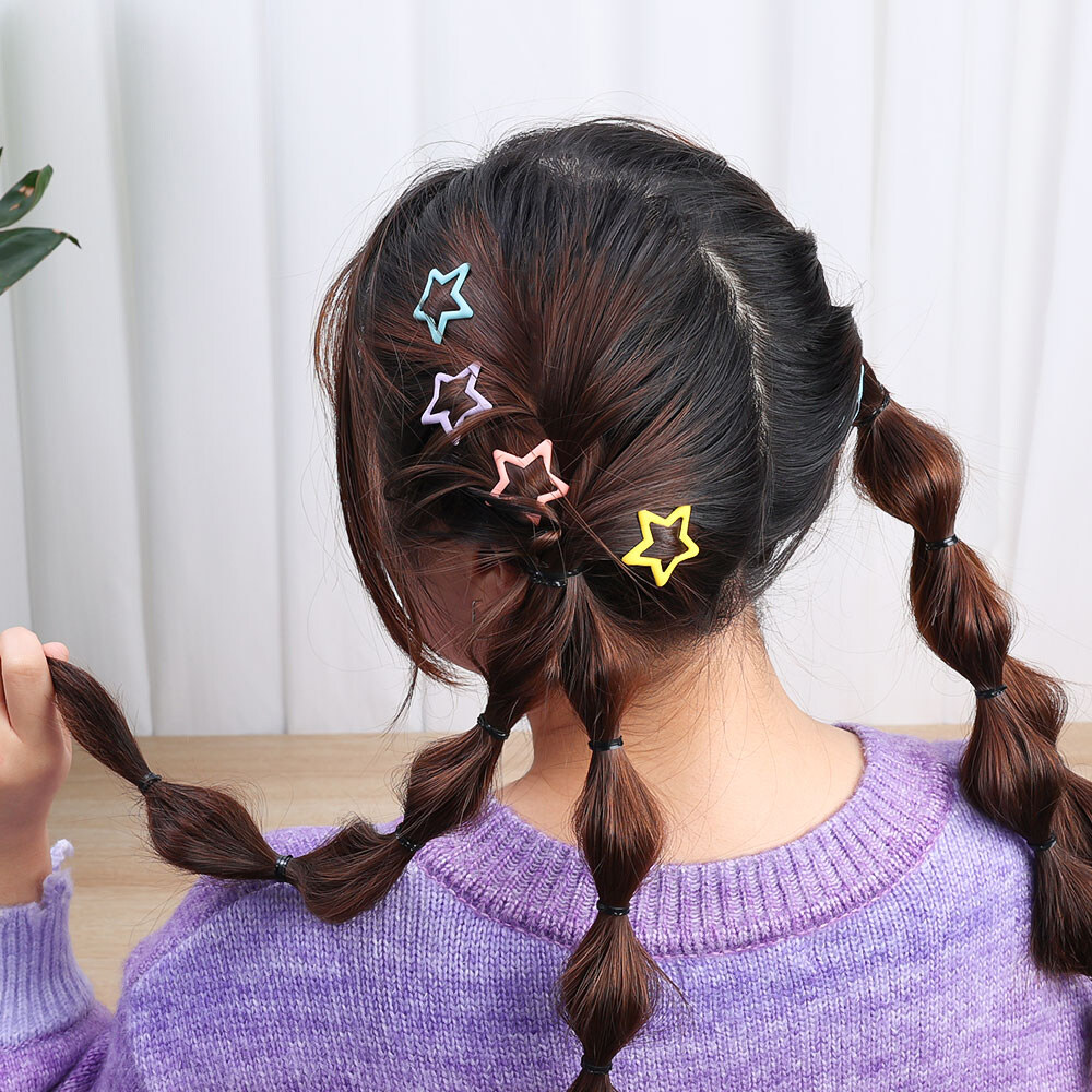 Kẹp tóc hình ngôi sao Y2K mini dễ thương/Kẹp Tóc trang trí bằng kim loại cho trẻ em/Phụ kiện tóc năm cánh màu kẹo