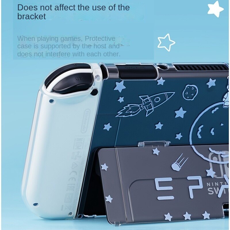 Space Astronaut Protective Case For Nintendo Switch OLED Hard Cover Plug-in Dock NS Oled Joy Con Controller Shell