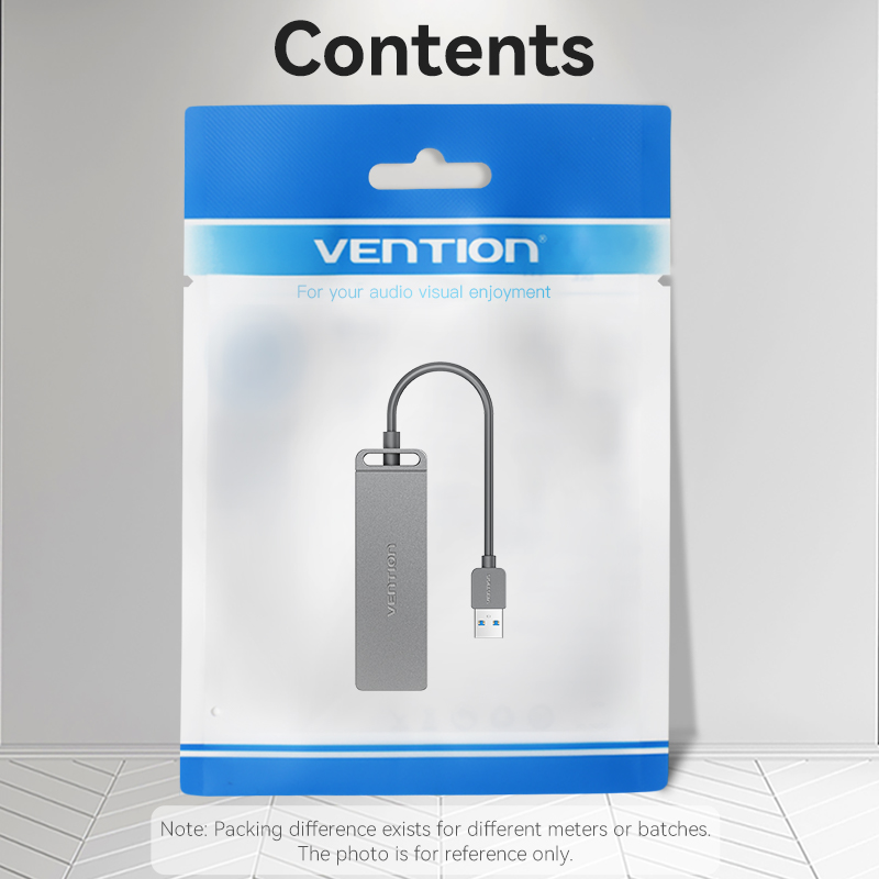 Vention USB Hub 3.0 4 Cổng - Bộ Chia Cổng USB Tốc Độ Cao 5Gbps - Hỗ Trợ Ổ Cứng 8TB, Tương Thích Windows/Mac - Thiết Kế Nhỏ Gọn, Cắm Là Chạy - Hàng Chính Hãng