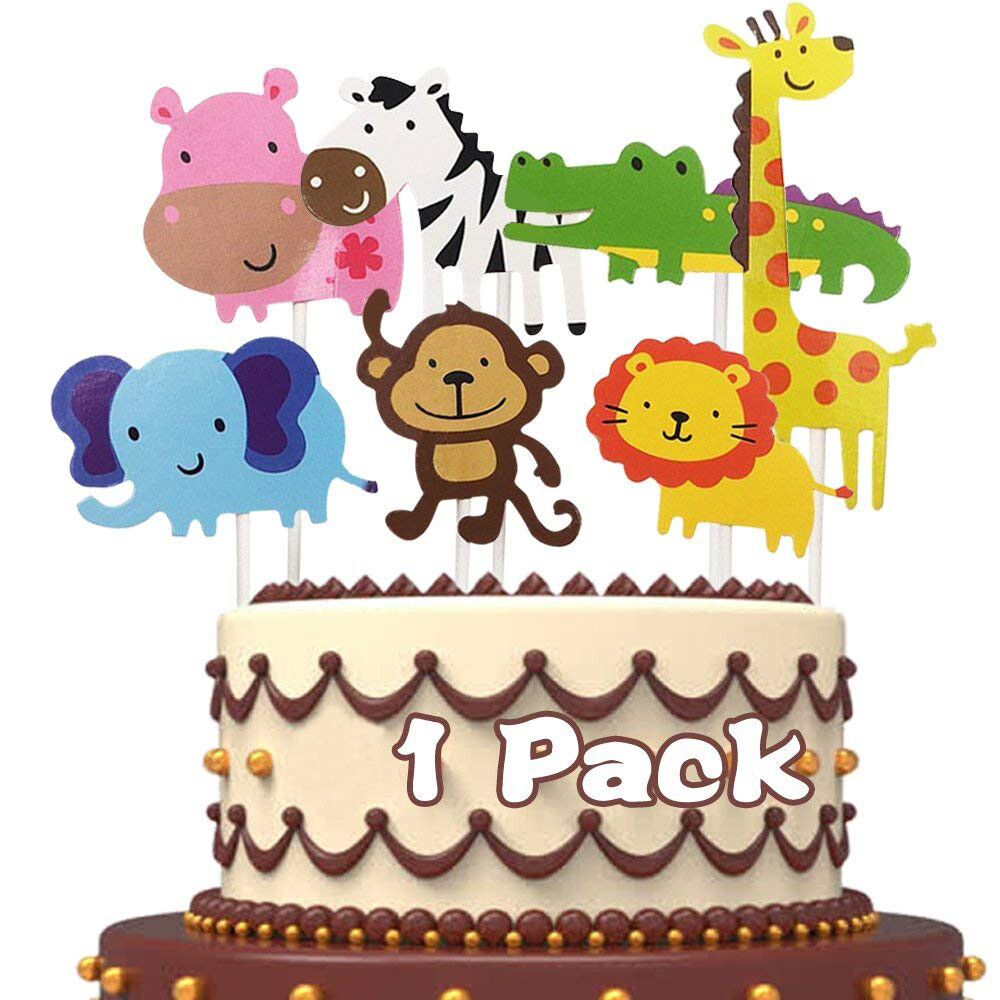 baby jungle animal cake toppers
