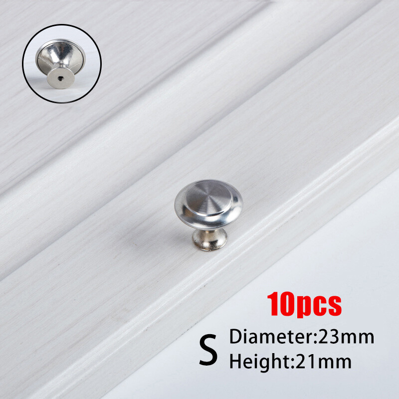 pzcf 10Pcs Hardware Wardrobe Pulls Stainless Steel Cabinet Drawer Knob Cabinet Dresser Knobs Round Door Handle Furniture Fitting Kitchen