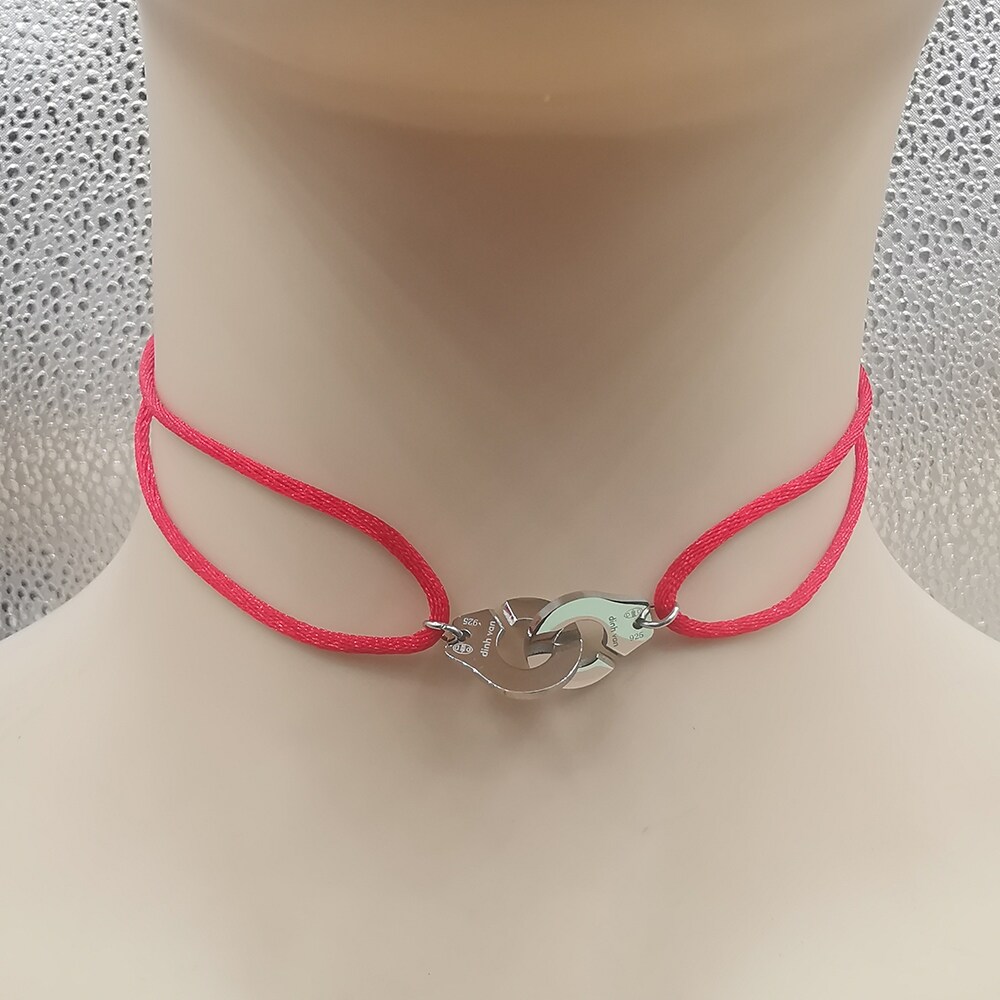 {hot} Stainless Steel Handcuff Necklace