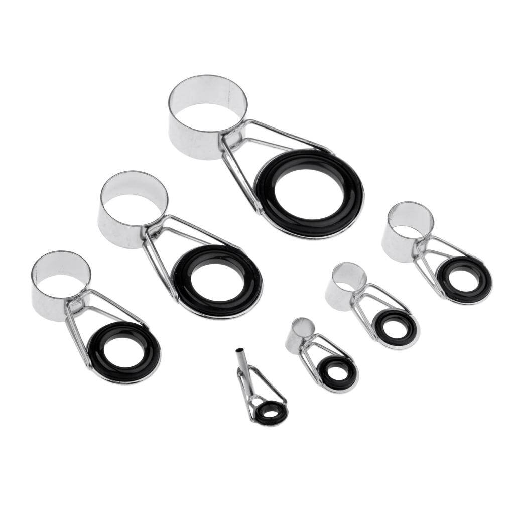 Flameer 7Pcs Fishing Rod Guide Ceramic Ring Telescopic Surf Casting Fishing Rod Tips