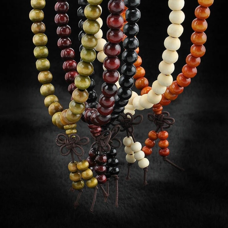 Vòng tay Phật chuỗi 108 hạt gỗ đàn hương tự nhiên dùng khi cầu nguyện thiền định 8mm cho nam nữ