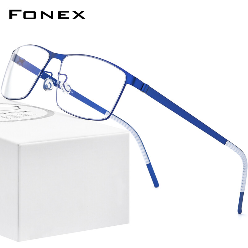 FONEX Alloy Glasses for Men Square Optical Eyeglasses Frames 2020 New Male Korean Style Rectangle Teenager Screwless Eyewear 997