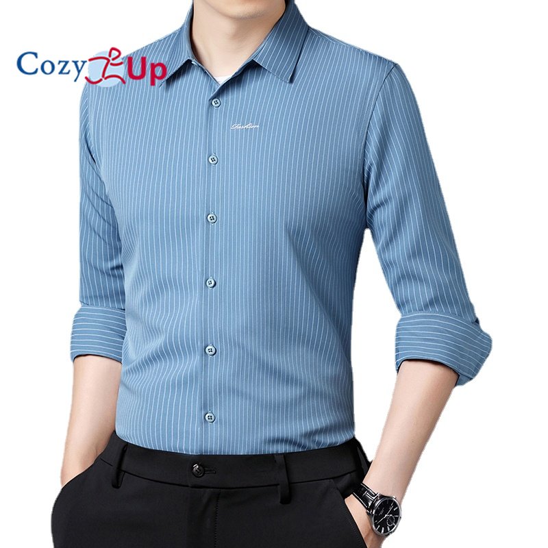 Cozy Up Áo Sơ Mi Dài Tay Phong Cách Anh Mỏng Có Ve Áo Bằng Polyester Batik Sọc