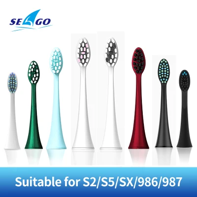 Original Seago 4pcs Brush Head Nozzles Replacements for Electric Sonic Toothbrush SG986SG987S2SXS5 Gum Health Whitening
