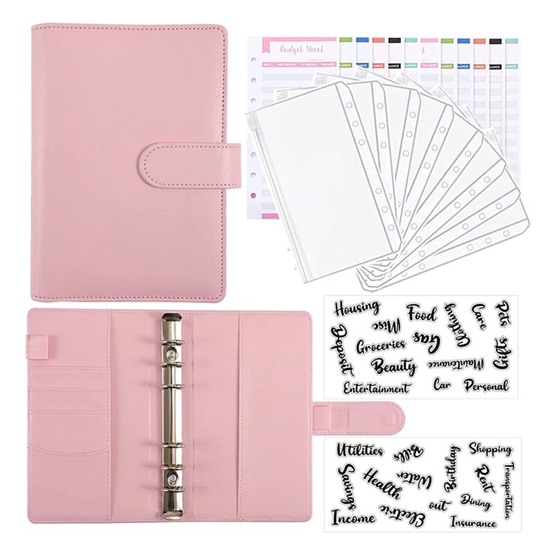 Cash Envelopes for Budgeting,A6 Budget Binder,Binder Pockets,Expense Budget Sheets,Money Folder Wallet Organiser