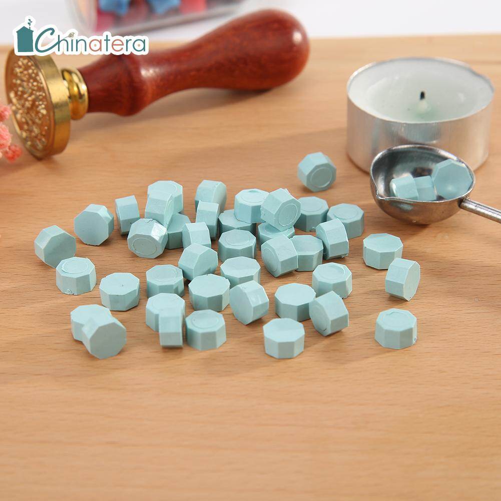 [Chinatera] 100 Hạt Niêm Phong Sáp Hình Bát Giác Cổ Điển Màu Trơn Bộ Tem Sáp Niêm Phong Cổ Cho Phong Bì Mời Tiệc Cưới Bộ Đồ Thủ Công Tự Làm Trang Trí
