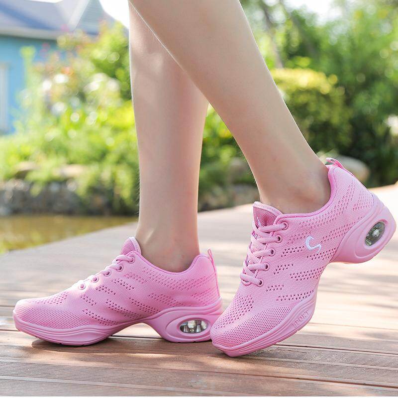 DOSREAL Women Jazz Dance Shoes Soft Sole Sports Feature Dance Sneakers White Black Modern Dance Practice Shoes