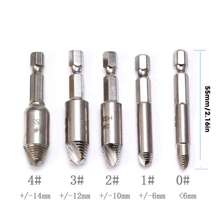 5 Cái/bộ Mũi Khoan Tháo Vít Hư Hỏng Dụng Cụ Tháo Vít Bu Lông Gãy Bộ Mũi Khoan Vít Lục Giác Gãy Dễ Dàng Và Nhanh Chóng