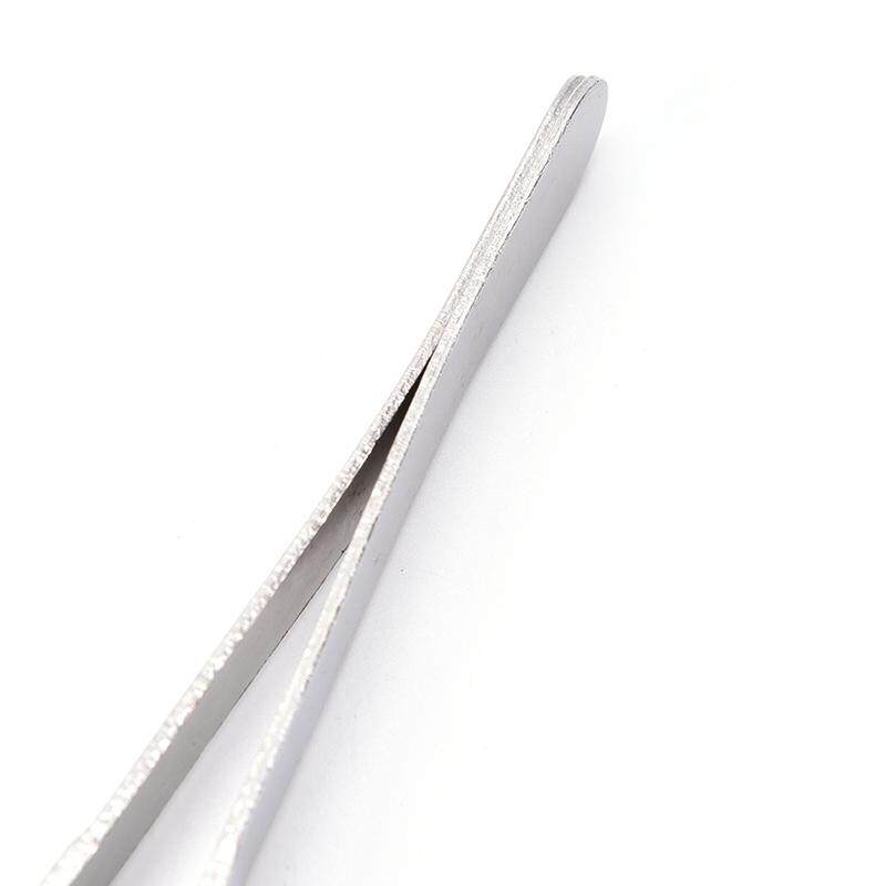 Silver Stainless Steel Long Food Tongs Straight Tweezers Kitchen Tool
