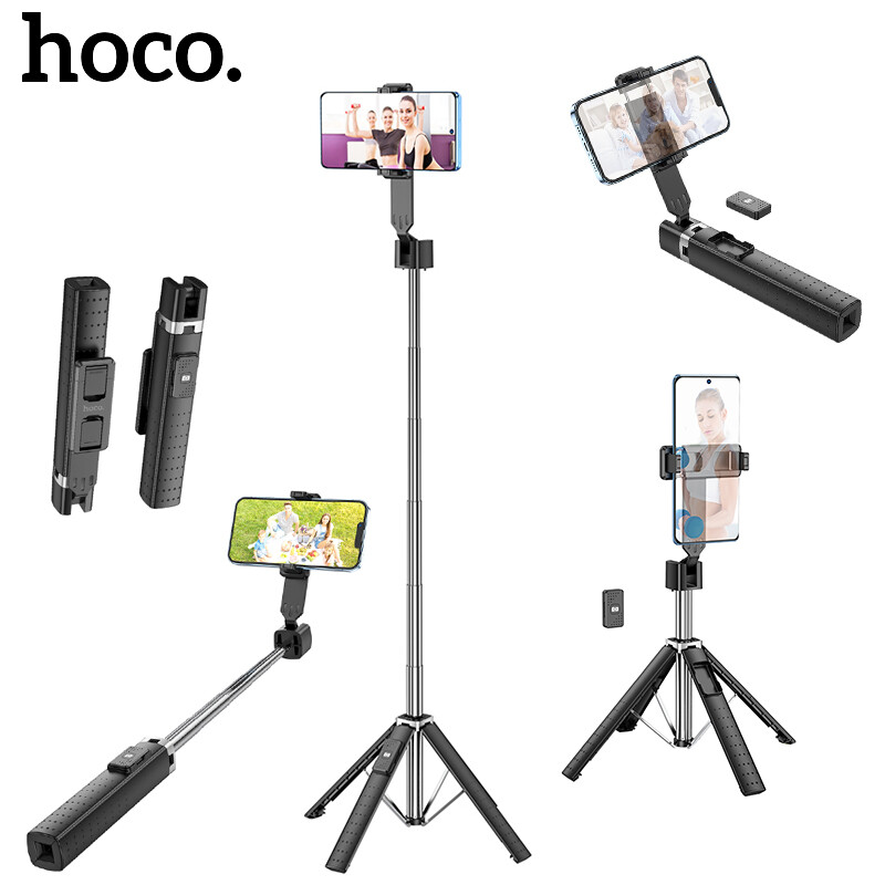 HOCO K18 Wireless Bluetooth Selfie Stick Tripod Stand Phone Holder Bluetooth Monopod Live Broadcast Stand Phone Holder Stand Universal For All Smartphones
