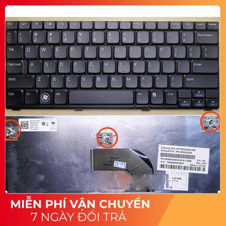 Bàn Phím Laptop Dell Mini 1012 1018 - Keyboard Dell (Cáp Cong Trái)