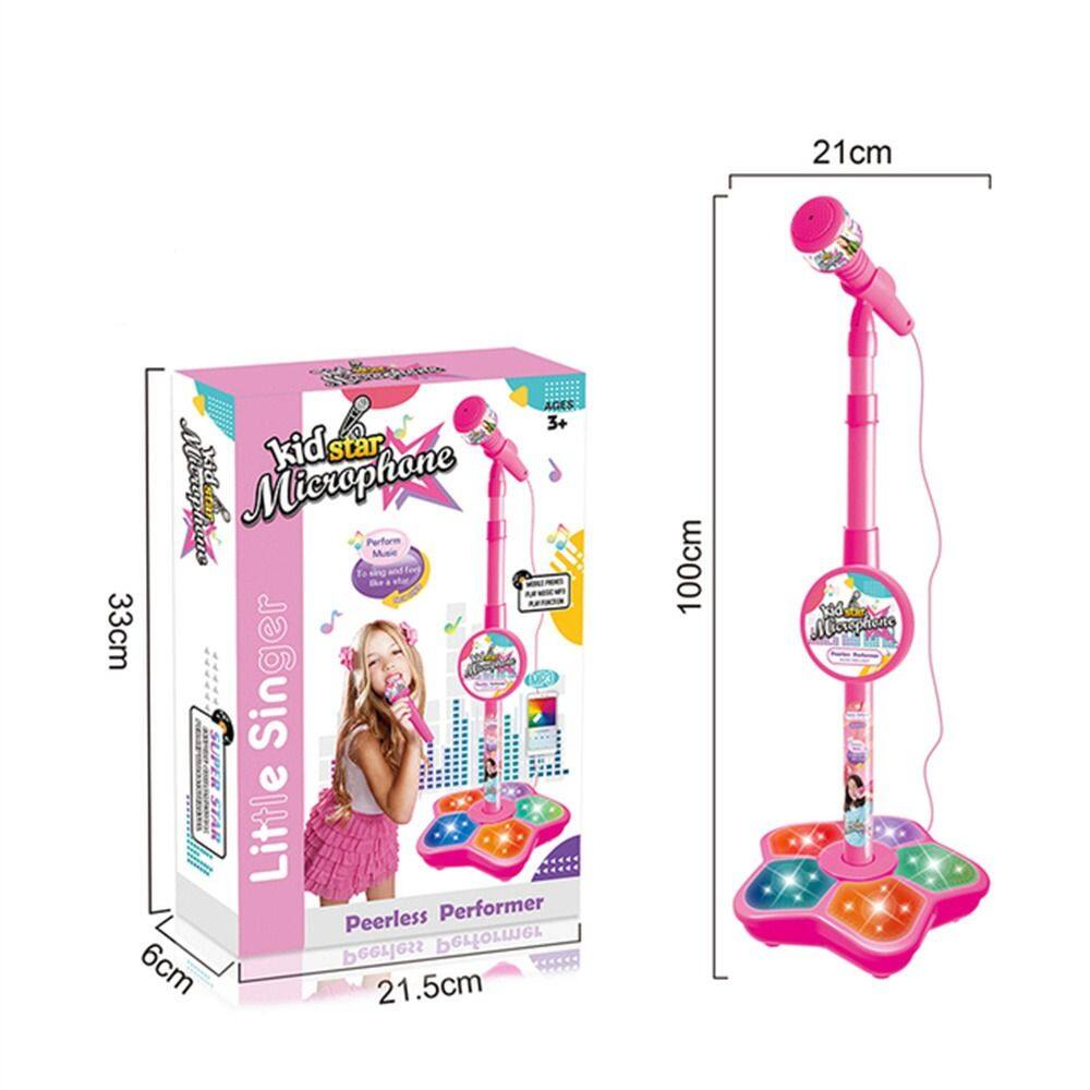 Banzu Microphone Đồ chơi đèn LED có thể điều chỉnh giáo dục não-đào tạo với đứng hát microphone nhạc cụ đồ chơi trẻ em Microphone hát bài hát đồ chơi