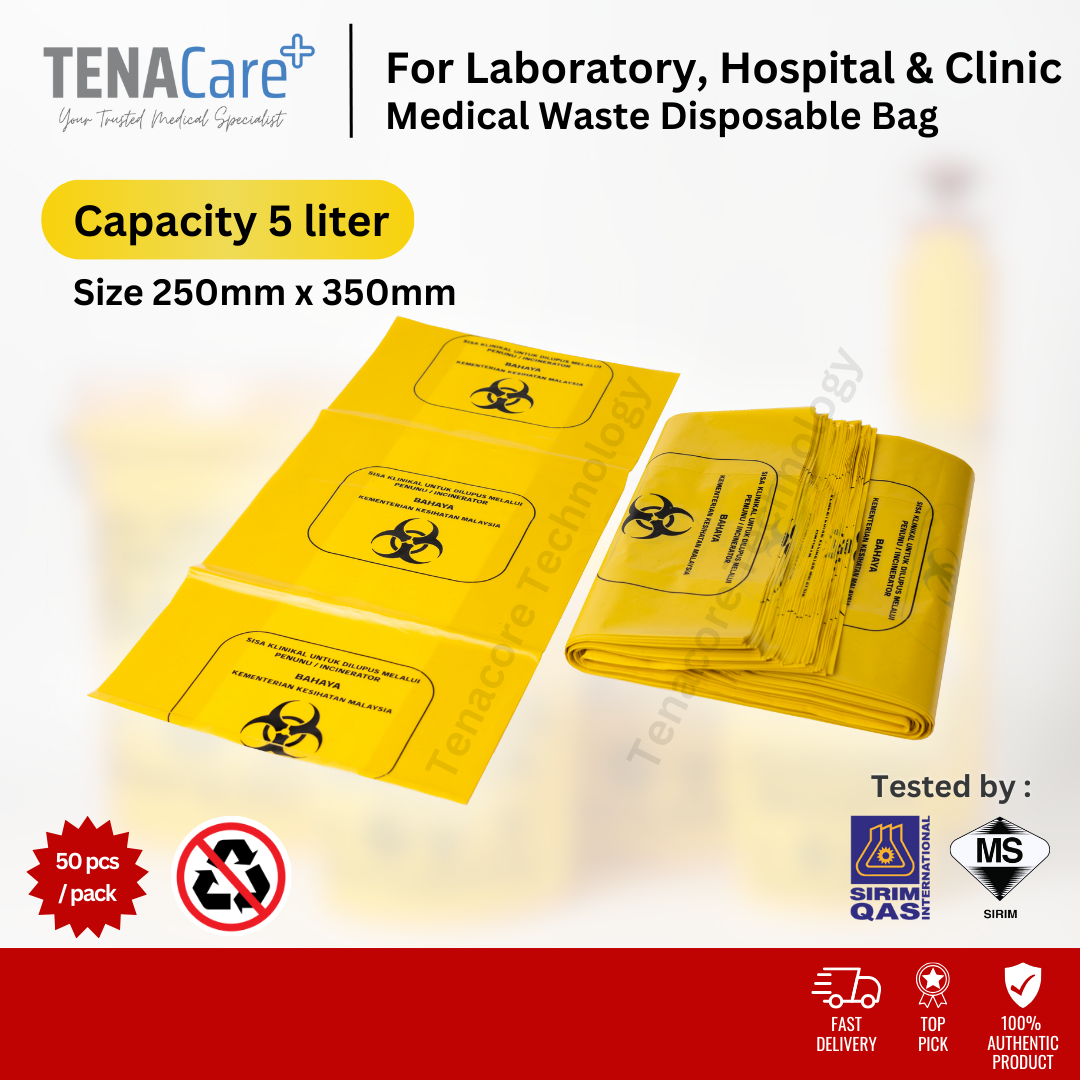 Liter Yellow Bag Medical Waste Disposal Bag (250mmx350mm) 250Mm