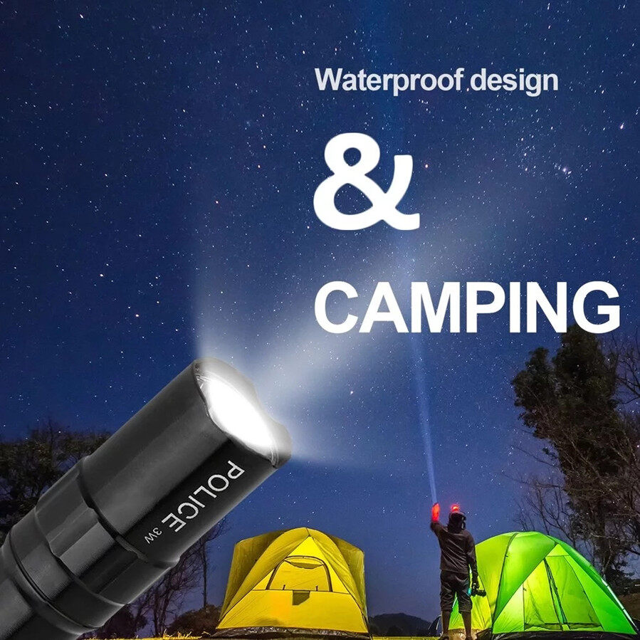 Đèn Pin LED Mini 3W Vỏ Nhôm Đèn LED Tập Trung Cầm Tay Đèn Pin Mini Chống Nước Đi Bộ Đường Dài Cắm Trại Đạp Xe Câu Cá Ngoài Trời