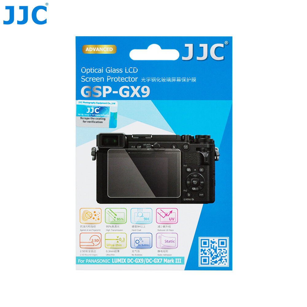 JJC Anti-Scratch Tempered Glass LCD Screen Protector for Panasonic Lumix DC-GX9, DC-GX7 Mark III,DCGX7M3 Camera, HD Clear, Bubble-Free Tempered Glass Screen Shield