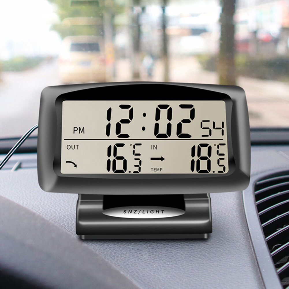 JaneDream Car Thermometer Digital Alarm Clock Auto Temperature Gauge Backlight Electronics Accessories