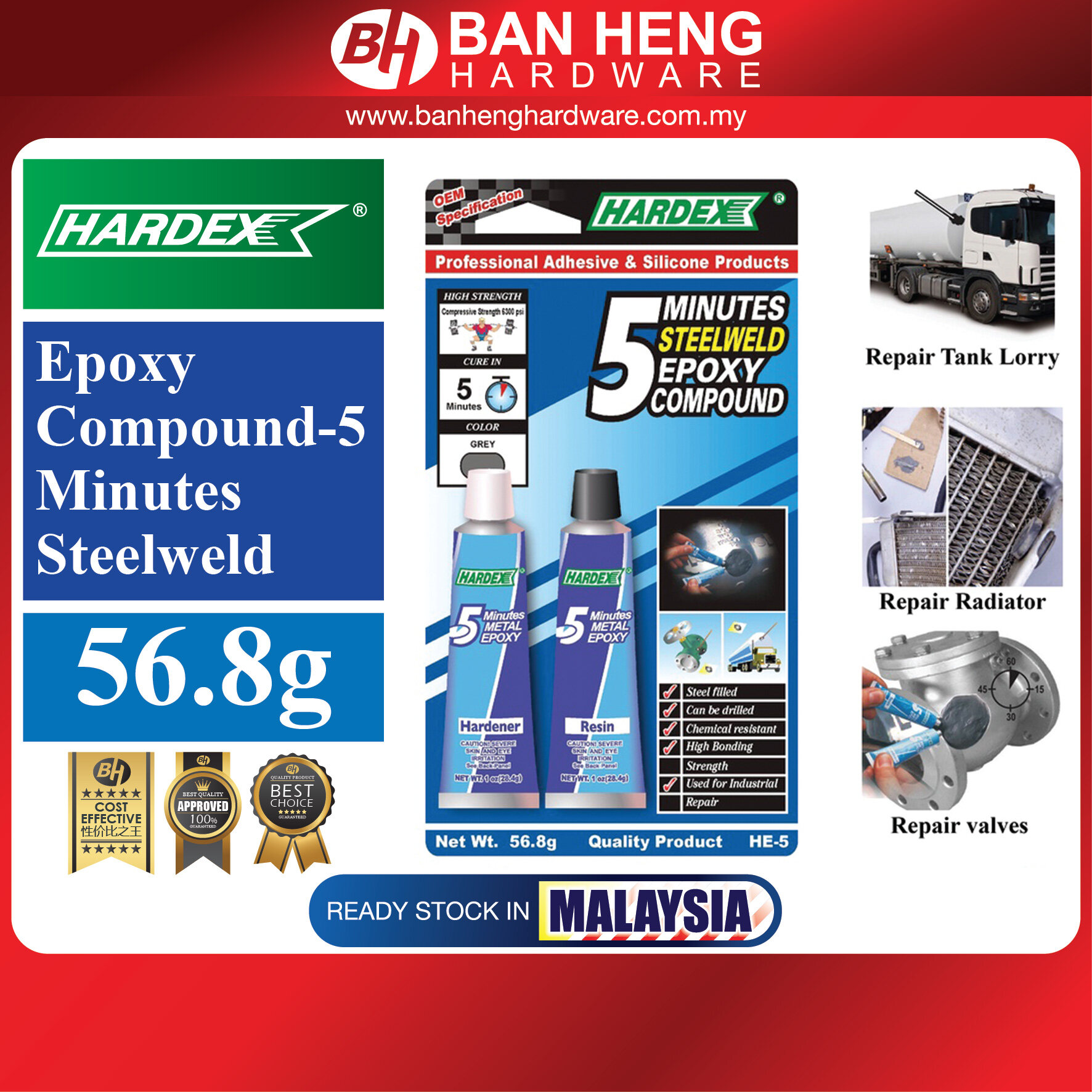 HARDEX 5 MIN STEELWELD EPOXY COMPOUND Lazada