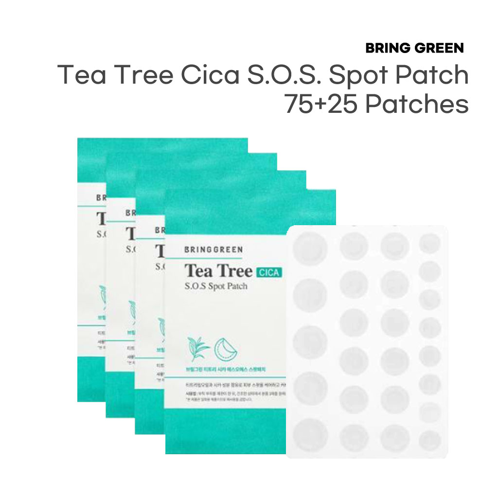 【BRING Green】cây Trà CICA S.O.S. Miếng Dán Điểm 75 + 25 Miếng/K-beauty